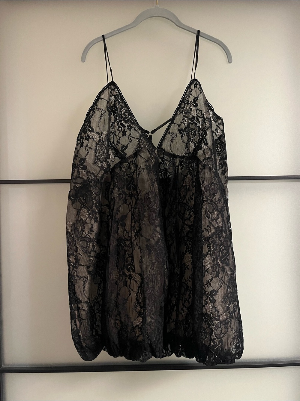 Anthropologie Black Lace Lingerie Dress